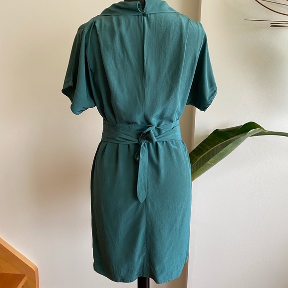 Aritiza Wilfred Forest Green Silk Dress Sz XS - Picture 3 of 6